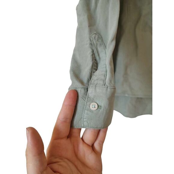 Vineyard Vines Women's Size 6 Sage Green Oversized Long Sleeve Button Down Shirt - Picture 5 of 10